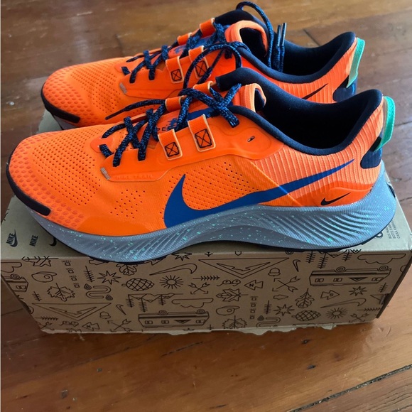 Nike Pegasus Trail3 Running Total Orange/Blue Men’s Size 9.5 Brand New - Picture 8 of 12